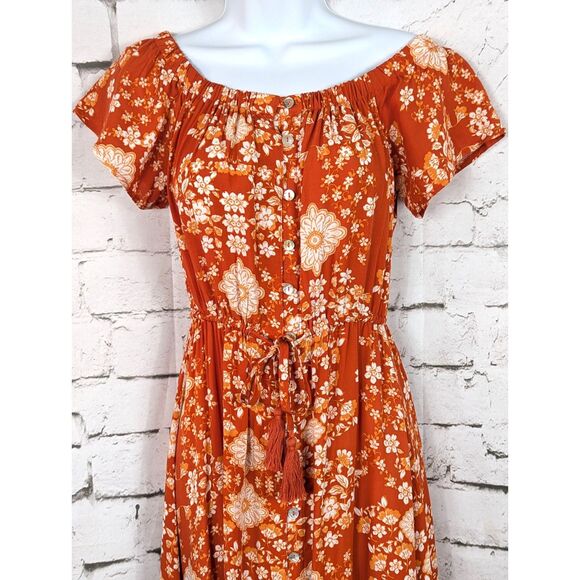 ABEL THE LABEL Boho Floral Cottage Hippie Forest Fairy Maxi Dress Size XS NWT - Picture 2 of 10